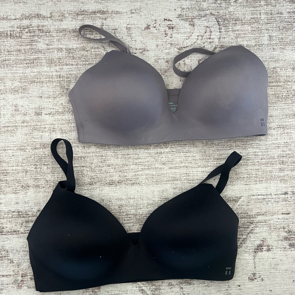 Bundle of 2 Tommy John Second Skin Wireless Bras 34D – Lightly Lined Smooth Fit